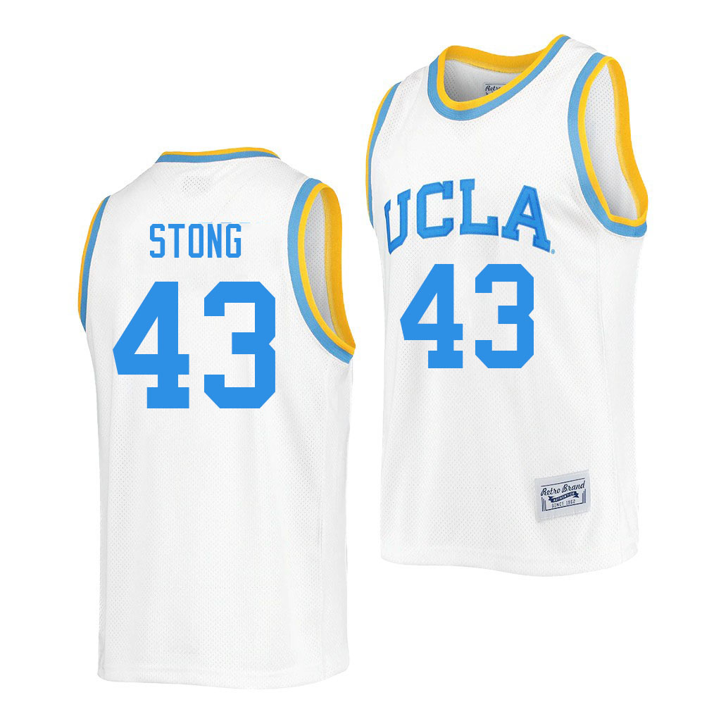 Men #43 Russell Stong UCLA Bruins College Jerseys Sale-Retro White - Click Image to Close